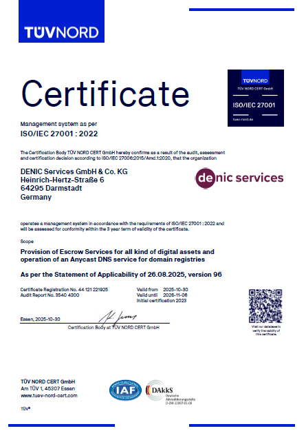 ISO 27001 Certificate